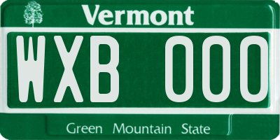 VT license plate WXB000
