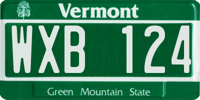 VT license plate WXB124