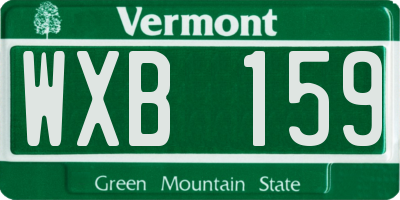 VT license plate WXB159