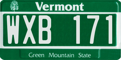 VT license plate WXB171