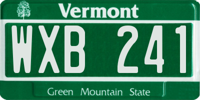 VT license plate WXB241