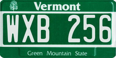 VT license plate WXB256