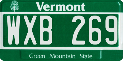 VT license plate WXB269