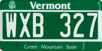 VT license plate WXB327