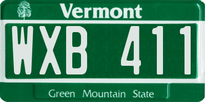 VT license plate WXB411