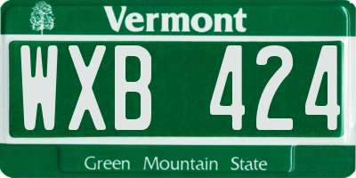 VT license plate WXB424