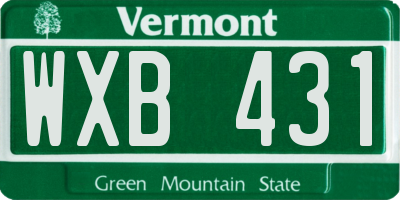 VT license plate WXB431