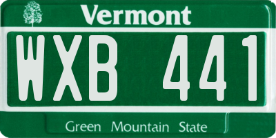 VT license plate WXB441
