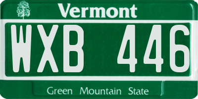 VT license plate WXB446