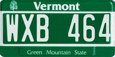 VT license plate WXB464