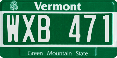 VT license plate WXB471