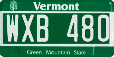 VT license plate WXB480