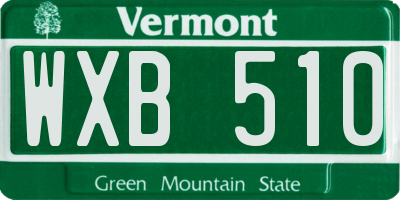 VT license plate WXB510