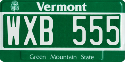VT license plate WXB555