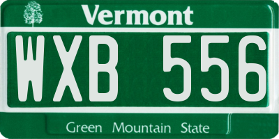 VT license plate WXB556