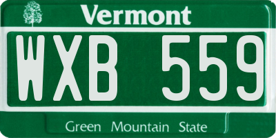 VT license plate WXB559