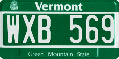 VT license plate WXB569
