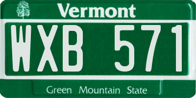 VT license plate WXB571