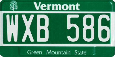 VT license plate WXB586