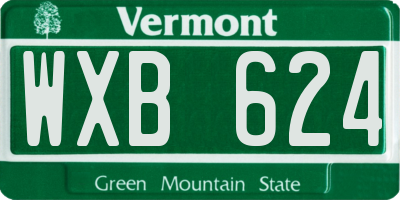 VT license plate WXB624