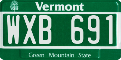 VT license plate WXB691