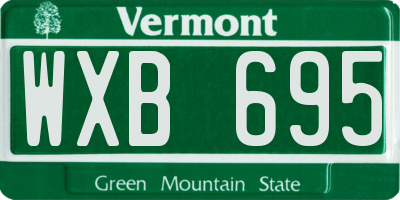 VT license plate WXB695