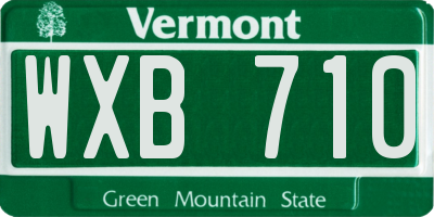 VT license plate WXB710