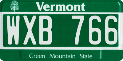 VT license plate WXB766
