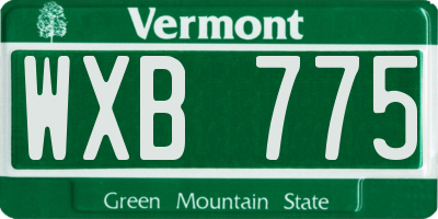 VT license plate WXB775
