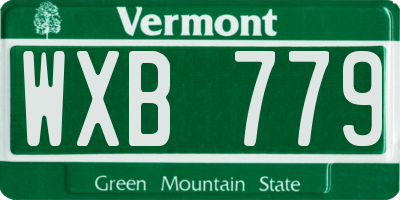 VT license plate WXB779