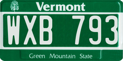 VT license plate WXB793