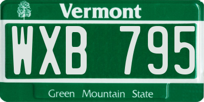 VT license plate WXB795
