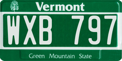 VT license plate WXB797