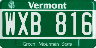 VT license plate WXB816