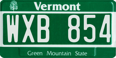 VT license plate WXB854