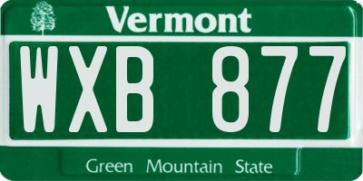 VT license plate WXB877
