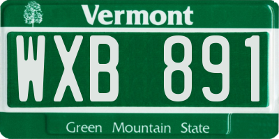 VT license plate WXB891