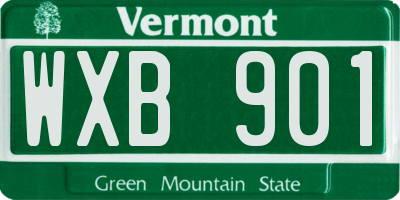 VT license plate WXB901