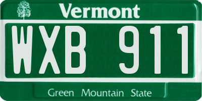 VT license plate WXB911