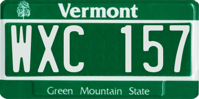 VT license plate WXC157