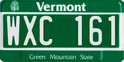 VT license plate WXC161