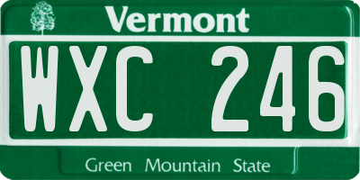 VT license plate WXC246