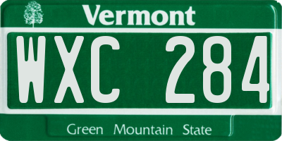 VT license plate WXC284