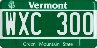 VT license plate WXC300