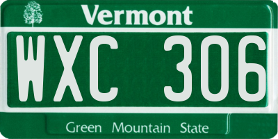 VT license plate WXC306