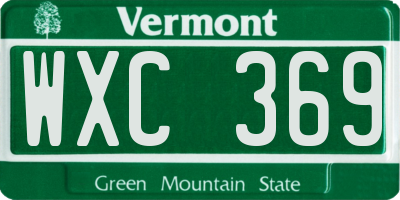 VT license plate WXC369