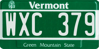 VT license plate WXC379