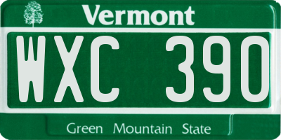 VT license plate WXC390