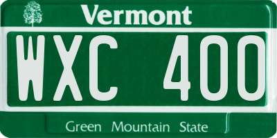 VT license plate WXC400