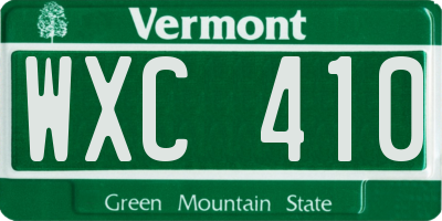 VT license plate WXC410